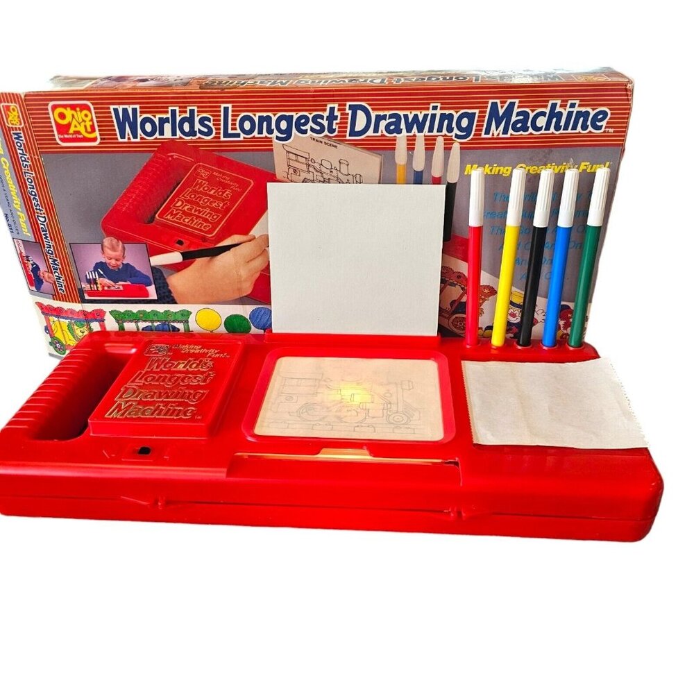 Worlds Longest Drawing Machine Ohio Art Light Box Tracing Markers Set‎ Travel
